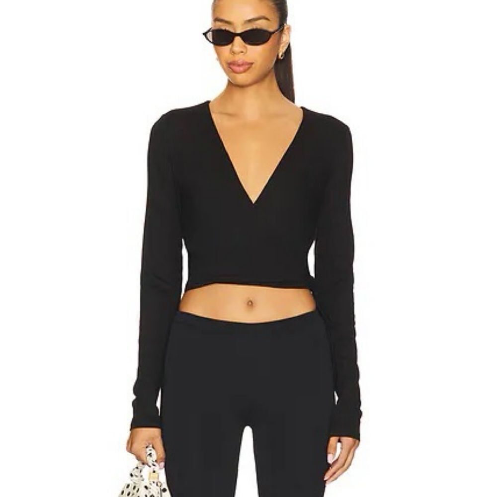 Stillwater Tiny Dancer Wrap Top Black Large